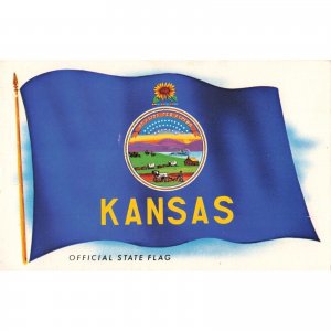 Kansas Official State Flag Postcard / 2R3-678