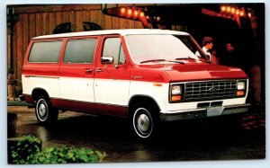 Car Advertising ~ 1985 FORD CLUB WAGON VAN Postcard