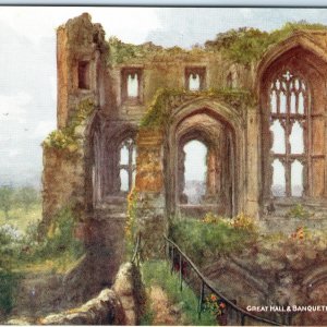 c1910s Kenilworth, England Postcard Great Hall Banqueting Medieval Ruins A372