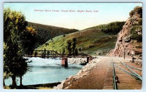 BYRES CANYON, CO Colorado ~ MOFFAT ROAD RAILROAD TRACKS Bridge 1910  Postcard