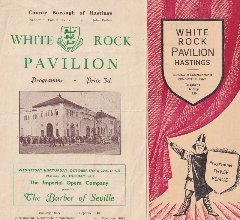 White Rock Pavillion Theatre Hastings Barbara of Seville 2x Opera Programme