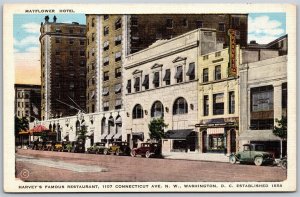 Vtg Washington DC Mayflower Hotel Harvey's Famous Restaurant View Postcard