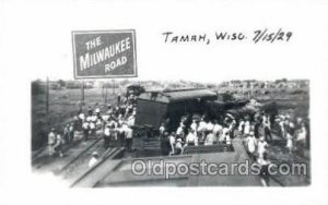 Tamah, Wisc, USA Train Wreck 7/15/1929 Train Railroad Station Depot Unused 