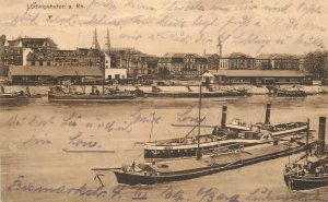 Navigation & sailing themed old postcard Ludwigshafen a. Rhein cruise coal barge