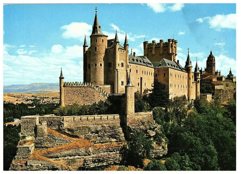 Segovia España El Alcazar Hermoso Hilltop Castillo 1960s Tarjeta Postal