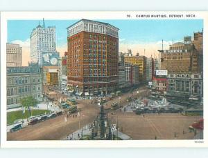 Unused W-Border OLD CARS & CAMPUS MARTIUS Detroit Michigan MI p0291