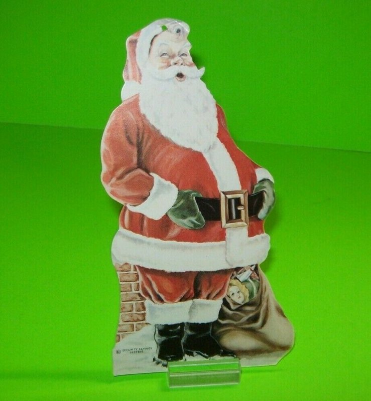 Santa Claus Diecut Christmas Club Vintage Paterson Lakeview Savings Bank NJ