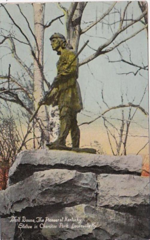 Kentucky Louisville Daniel Boone The Pioneer Of Kentucky Statue In Cherokee P...