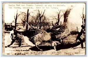 Van Buren AR Postcard RPPC Photo Uncle Hod Cousin Purnell Exaggerated Geese