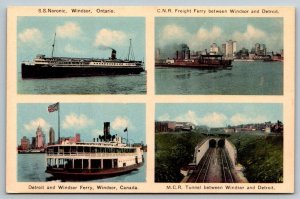 Steamship  Ferry Ships  Boats   Detroit  Michigan   Postcard  c1915