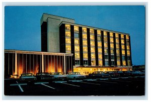 1964 Night View Blockade Runner Motor Hotel Wrightsville Beach NC Postcard