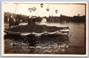 K25/ Thompson New York RPPC Postcard c1910 Kiamesha Lake Regatta Float 482