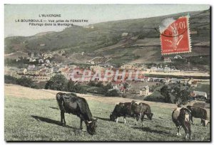 Old Postcard La Bourboule Fenestre View Taking Pasture in the mountains Cows