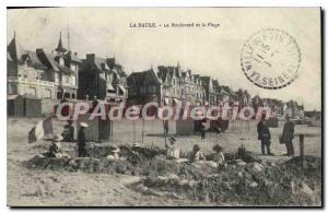 Old Postcard La Baule Boulevard and Sand Castle Beach