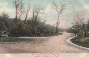 KANSAS CITY, Missouri, 1900-1910s; Driveway In Roanoke, Santa Fe Trail Marker