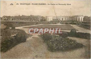 Old Postcard Deauville Beach Casino and Fleurie Normandy Hotel