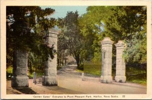 HALIFAX, NOVA SCOTIA  Canada Golden Gates POINT  PARK  Postcard 3 CENT STAMP