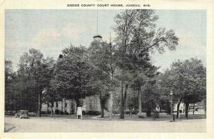 JUNEAU, WI Wisconsin DODGE COUNTY COURT HOUSE Courthouse  c1940's Linen Postcard