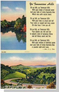 Vibrant Tennessee/TN Postcard, Ye Tennessee Hills,Near Mint!