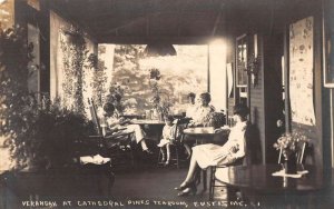 Eustis Maine Cathedral Pines Tearoom Verandah Real Photo Postcard AA24884