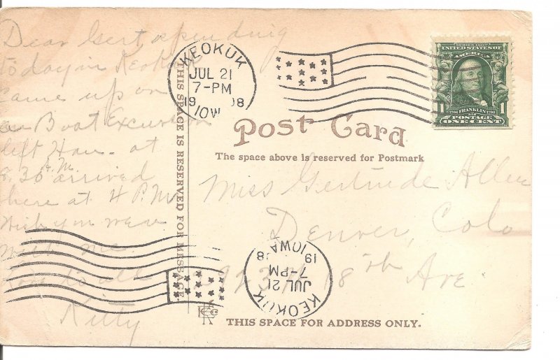 Keokuk, IA - Post Office - 1908