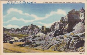 Cedar Pass Through The Bad Lands South Dakota 1950