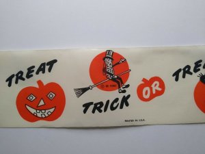 Mr Peanut Halloween Wax Paper Steamer Banner Original 1940s Planters Peanuts Art 