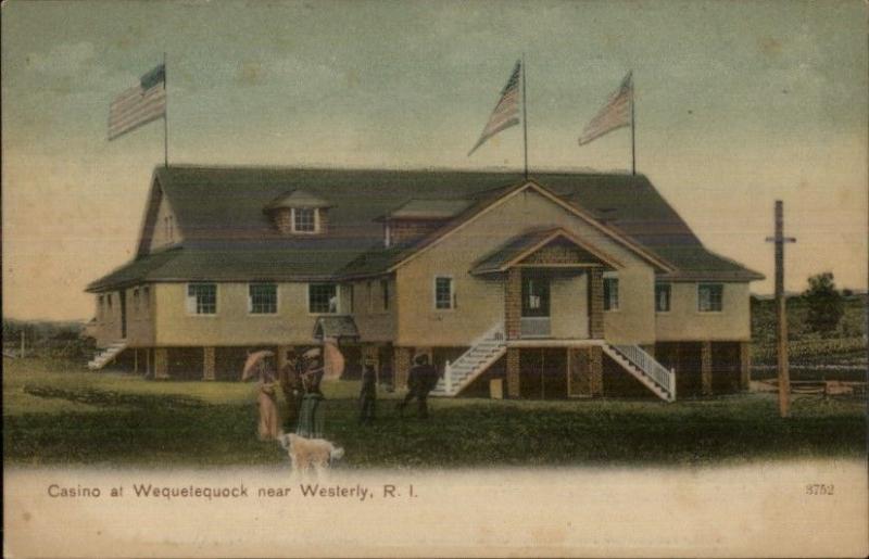 Casino at Wequetequock Near Westerly RI c1910 Postcard