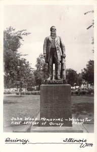 c. '50,  Quincy IL, Real Photo, John Wood Memor., Washington Park, Old Postcard