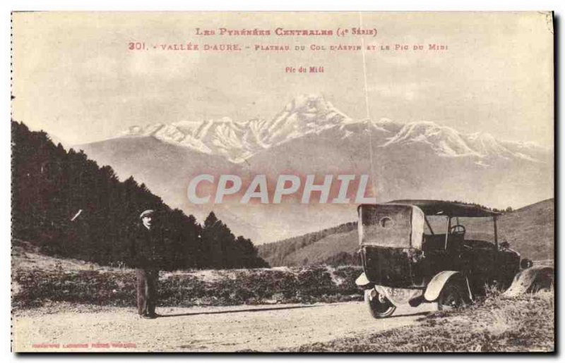 Old Postcard Valley of Aure Plateau Aspin and Col of the Pic du Midi Automotive