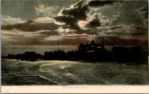 Postcard NY Buffalo Windmill Point The Flats Lake Erie Moonlight RARE ~1905 S44