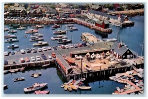 c1960 Air View Rockport Harbor Bearskin Neck Cape Ann Massachusetts MA Postcard