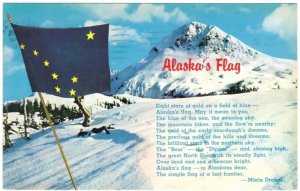 Alaska State Flag And Song, Marie Drake, Vintage 1966 Chrome Postcard