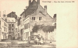 Belgium Vieux Liege Place St Claire l'Avreau 1880 Advertising Postcard 06.27