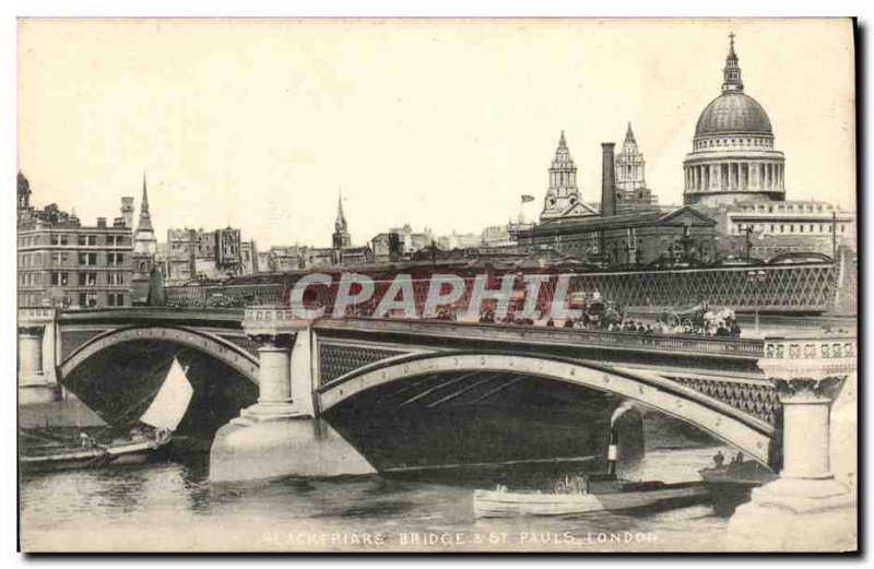 Old Postcard Blackfriare Bridge St Paul s London