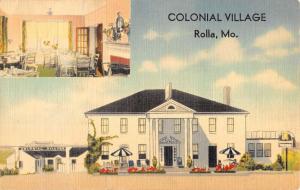 Rolla Missouri Colonial Village Multiview Antique Postcard K88178