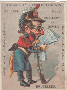 CHROMO MILITARY SATIRE RED NOSE SOLDIER LA CHRONIQUE JOURNAL CARICATURE UNIFORM