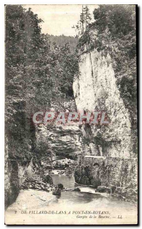 Old Postcard From Villard De Lans has Pont in Royans Gorges de la Bourne