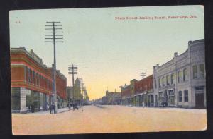 BAKER CITY OREGON DOWNTOWN MAIN STREET SCENE ANTIQUE VINTAGE POSTCARD