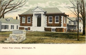 Vintage Postcard Pettee Free Library Wilmington VT Windham County