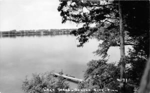 Center City Minnesota~Lake View~Boats @ Dock~Trees in Foreground~1954 RPPC