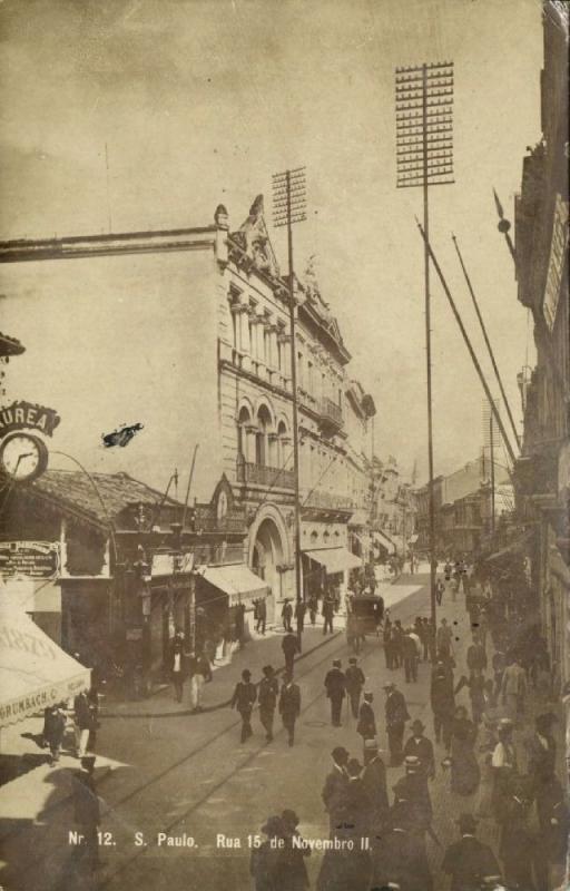 brazil, SÃO PAULO, Rua 15 de Novembro II (1908) RPPC