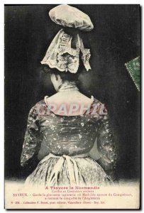 Postcard Old Bayeux Travers Normandy Veterans Caps and Costumes Folklore Cost...