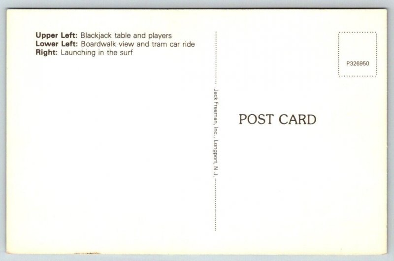 Atlantic City  New Jersey  Rainbow Flag Sailboat  Postcard