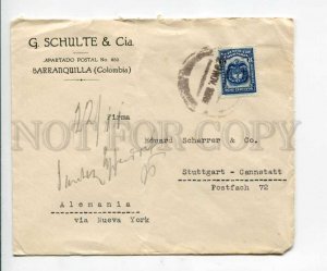 292894 COLOMBIA to GERMANY via New York OLD COVER