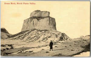 View of Dome Rock, North Platte Valley Scottsbluff NE Vintage Postcard F44