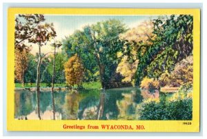 c1940's Greetings From Wyaconda Missouri MO, Lake View Postcard