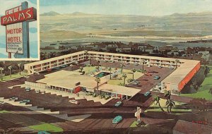 LAS CRUCES, NM New Mexico  PALMS MOTOR HOTEL  Roadside  ARTIST'S VIEW  Postcard