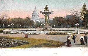 Fountain Public Gardens US Capitol Washington DC 1905c Tuck postcard