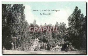 Paris Old Postcard Bois de Boulogne waterfall